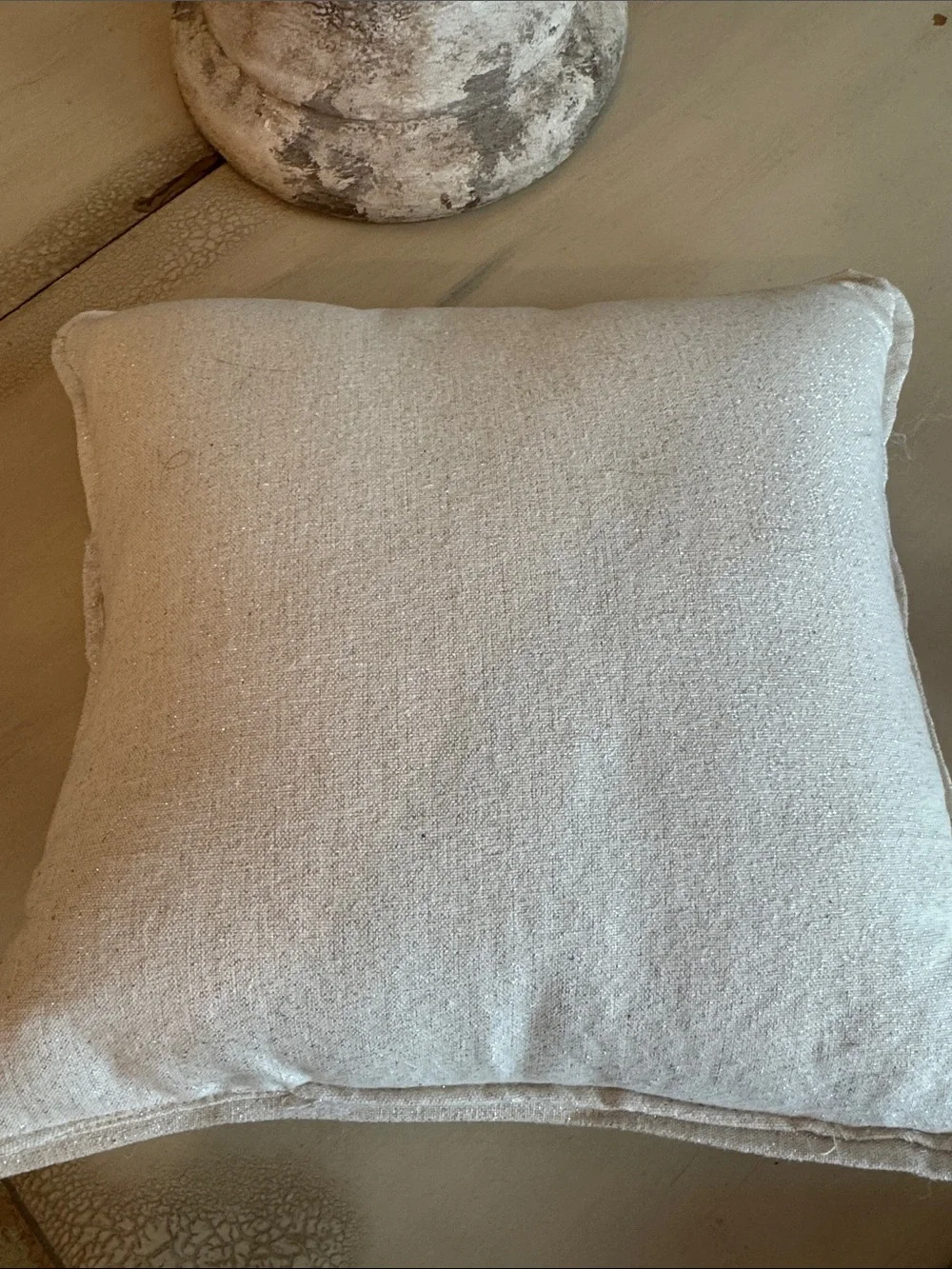 Beaded Crab Decorative Pillow - White and Gold